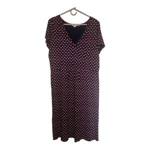 Boden Penelope Lips Dress A-Line Size 18L Modal & Cotton